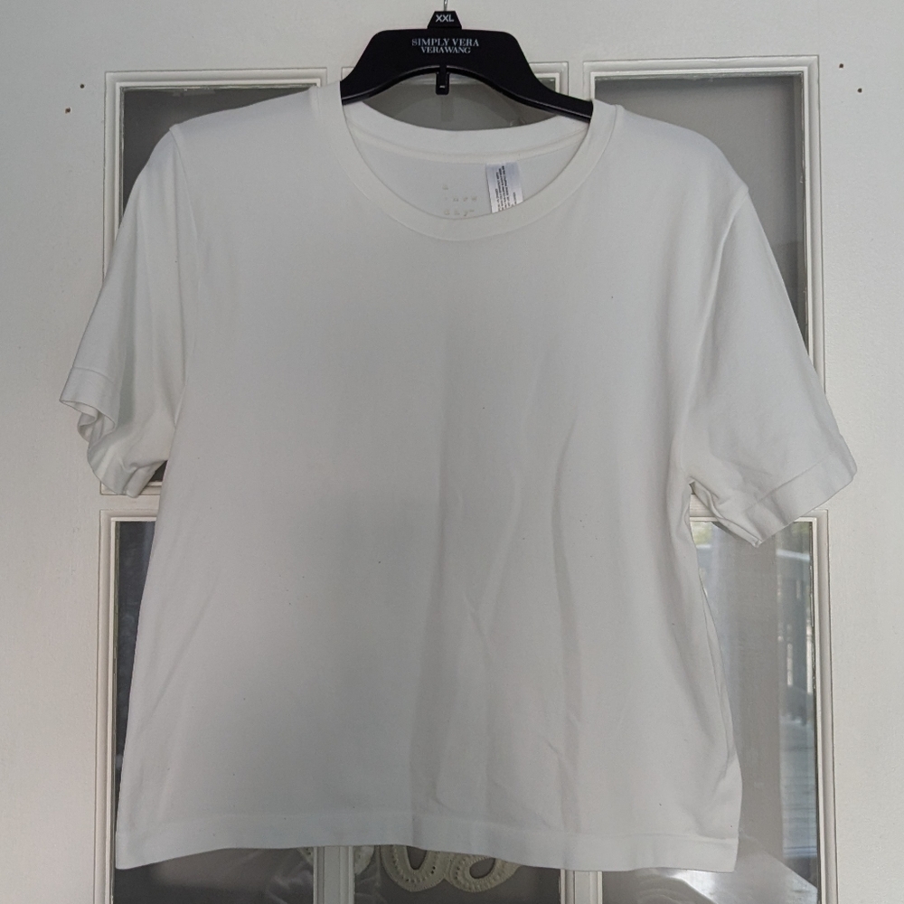 A New Day White Crop Tee | Women’s XXL | Stretch Short‑Sleeve Top